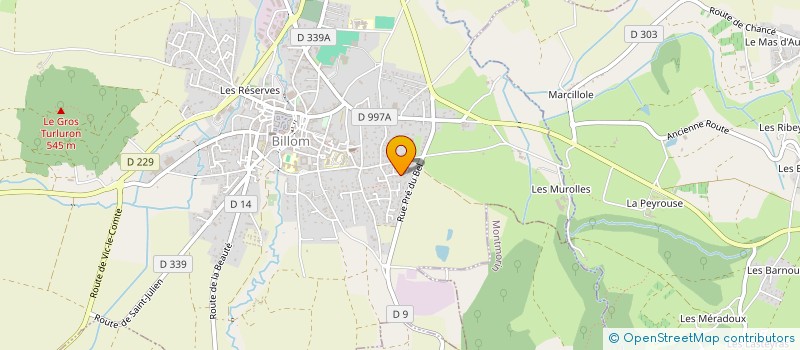 localisation de l'entreprise LES PAS VERS LES REVES DE LUCILE à BILLOM