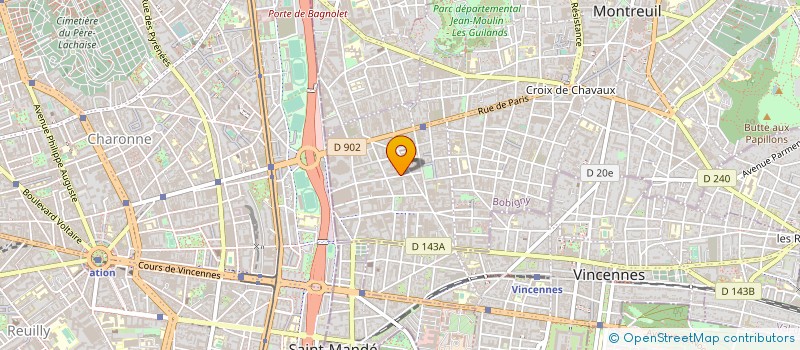 localisation de l'entreprise LES PATISSERIES PLUMES  MONTREUIL