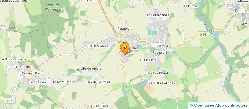 localisation de l'entreprise LES PAYSAGES DE BRETAGNE SERVICE JARDIN  PLESLIN-TRIGAVOU