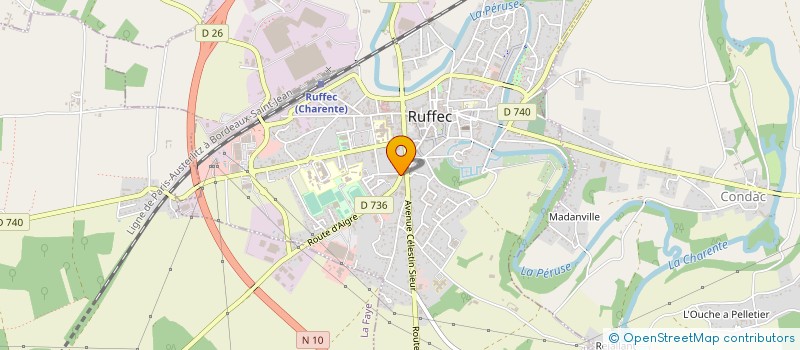 localisation de l'entreprise LES PAYSAGES DE LA GARENNE à RUFFEC