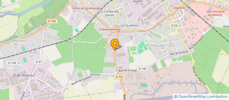 localisation de l'entreprise LES PEGUETINS  CHATEAUBERNARD