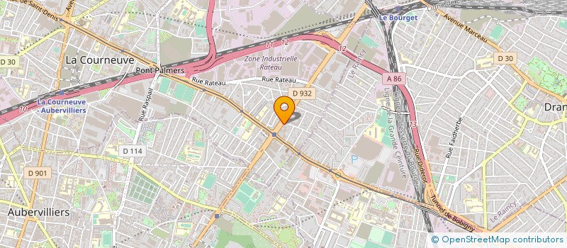 localisation de l'entreprise LES PEINTRES ASSOCIES à LA COURNEUVE