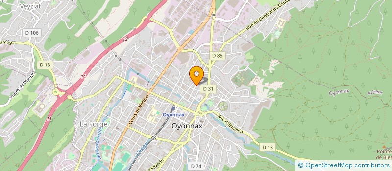 localisation de l'entreprise LES PEINTRES DE L'AIN à OYONNAX