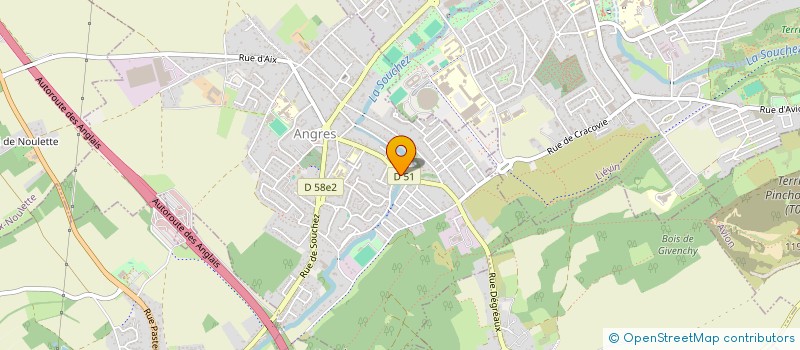 localisation de l'entreprise LES PEINTRES DU MOULIN à ANGRES