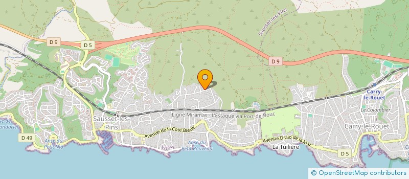 localisation de l'entreprise LES PELAGIES  SAUSSET-LES-PINS