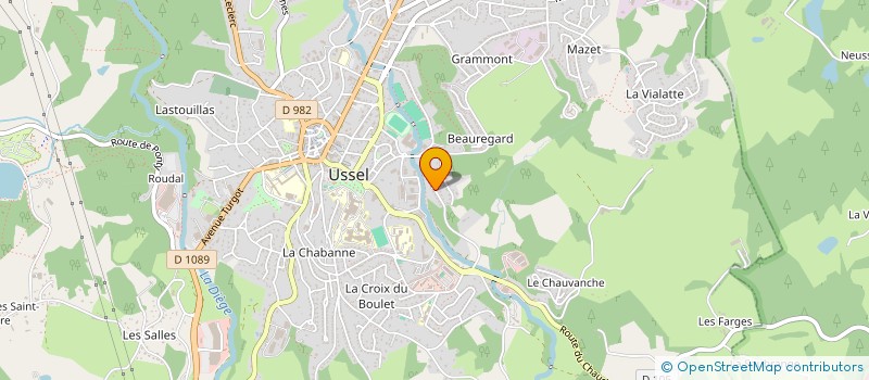 localisation de l'entreprise LES PELAUDS.ORG  USSEL