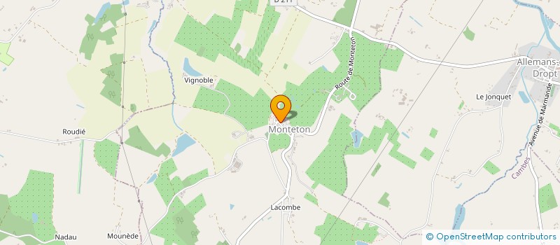 localisation de l'entreprise LES PENATES  MONTETON