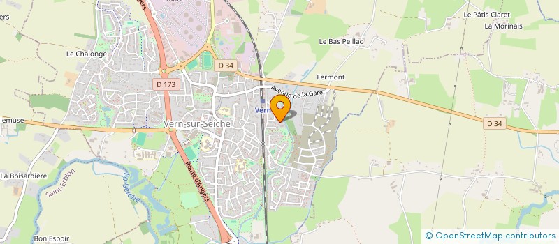 localisation de l'entreprise LES PERRIERES  VERN-SUR-SEICHE