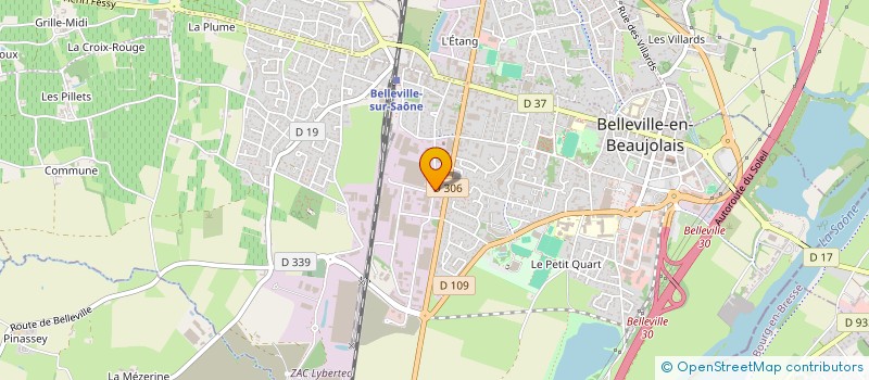 localisation de l'entreprise LES PETITES GRENOUILLES à BELLEVILLE-EN-BEAUJOLAIS