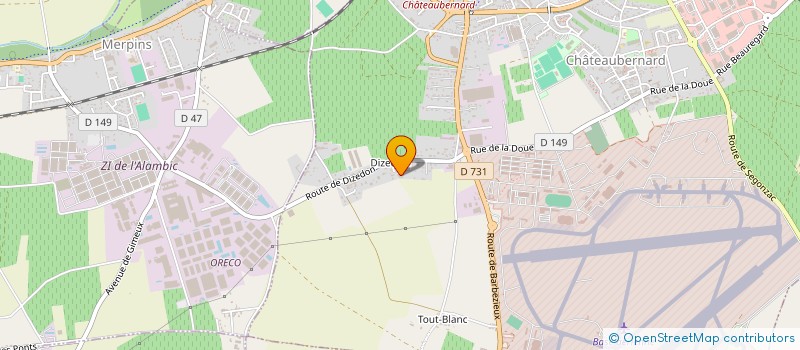 localisation de l'entreprise LES PETITES MAINS à CHATEAUBERNARD