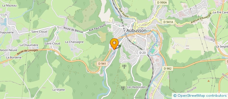 localisation de l'entreprise LES PETITES MAINS DU LIMOUSIN à AUBUSSON