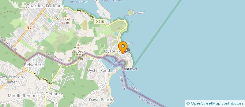 localisation de l'entreprise LES PETITES PERLES D'OYSTER-POND  SAINT MARTIN