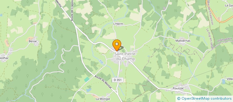 localisation de l'entreprise LES PETITES PIERRES DU CHAMP MAISON D'ASSISTANTE MATERNELLE (MAM)  SAINT-PIERRE-DU-CHAMP
