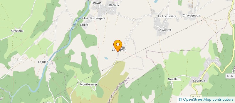 localisation de l'entreprise LES PETITS GRENIERS à SAINT-JUST-SAINT-RAMBERT