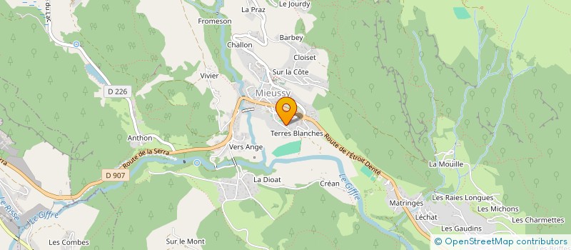 localisation de l'entreprise LES PETITS MONTAGNARDS à MIEUSSY