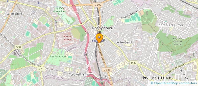 localisation de l'entreprise LES PETITS PAS D'INES à ROSNY-SOUS-BOIS