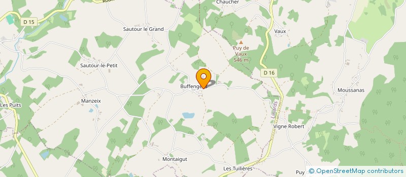 localisation de l'entreprise LES PETITS SABOTS DE BUFFENGEAS à LINARDS