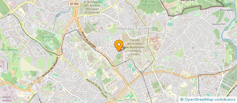 localisation de l'entreprise LES PEUPLIERS à MONTPELLIER