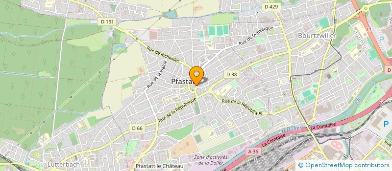 localisation de l'entreprise LES PEUPLIERS  PFASTATT