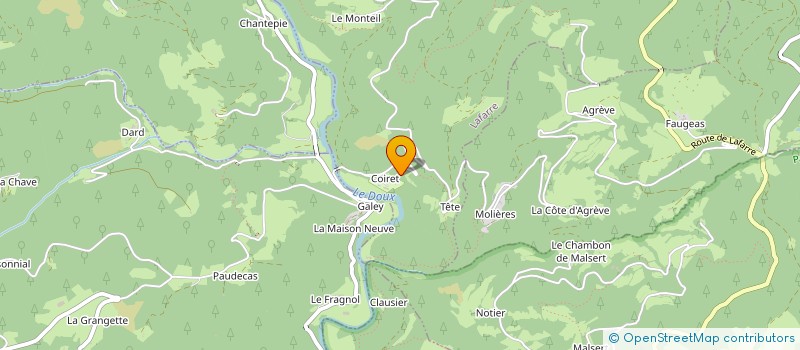 localisation de l'entreprise LES PEYROUSES  CHOMERAC