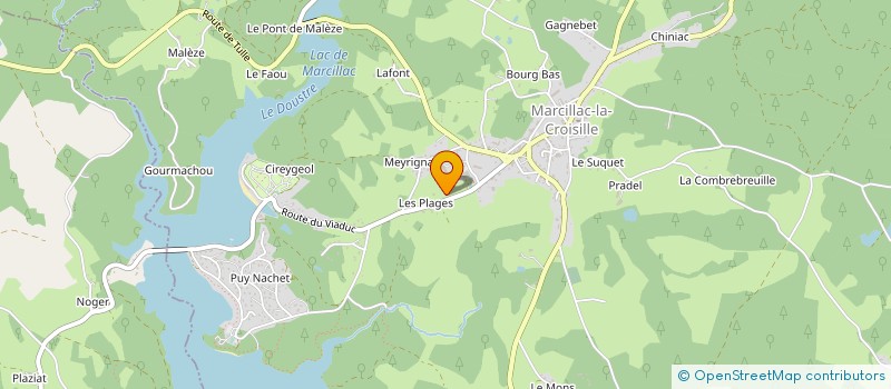 localisation de l'entreprise LES PIEDS DANS L'EAU à MARCILLAC-LA-CROISILLE