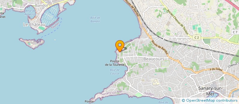 localisation de l'entreprise LES PIEDS DANS L'EAU à SANARY-SUR-MER