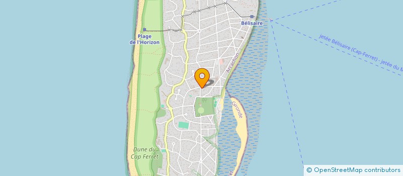 localisation de l'entreprise LES PIEDS DANS L'EAU à LEGE-CAP-FERRET
