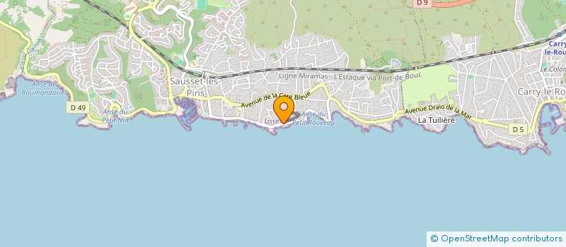 localisation de l'entreprise LES PIEDS DANS L'EAU  SAUSSET-LES-PINS