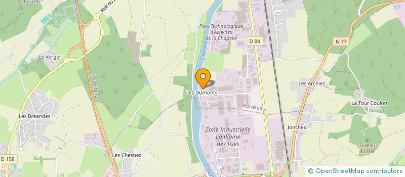 localisation de l'entreprise LES PIEDS SUR LA LUNE à MONETEAU
