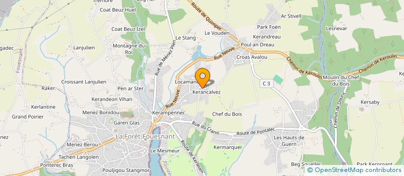 localisation de l'entreprise LES PIERRES 2 LA RIVIERA  LA FORET-FOUESNANT