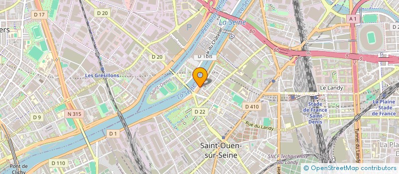 localisation de l'entreprise LES PIERRES DE FRANCE à SAINT-OUEN-SUR-SEINE