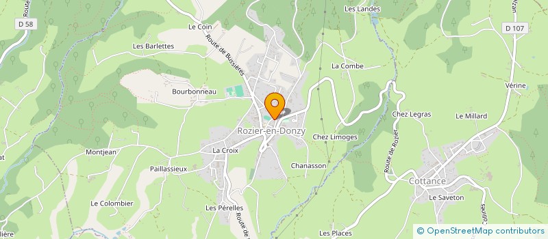 localisation de l'entreprise LES PIERRES FOLLES  ROZIER-EN-DONZY