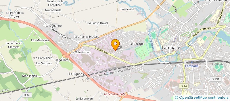 localisation de l'entreprise LES PIGNONS DEJANTES ATELIER VELO SOLIDAIRE  LAMBALLE-ARMOR