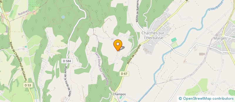 localisation de l'entreprise LES PINATTES  CHARMES-SUR-L'HERBASSE