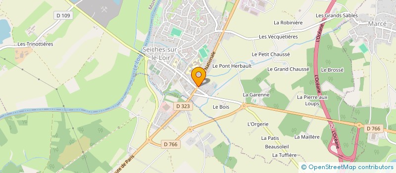 localisation de l'entreprise LES PINCEAUX CREATIFS  SEICHES-SUR-LE-LOIR