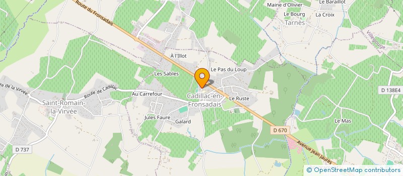 localisation de l'entreprise LES PIOUPIOUS II à CADILLAC-EN-FRONSADAIS