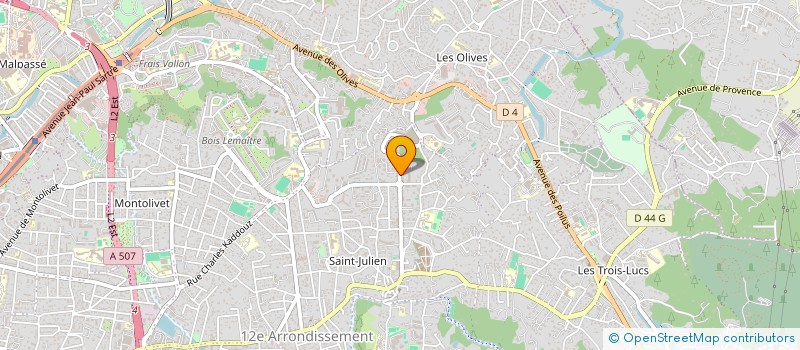 localisation de l'entreprise LES PIPAUDOUNS DE ST JULIEN à MARSEILLE