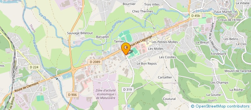 localisation de l'entreprise LES PISCINES DU LIVRADOIS à ESCOUTOUX
