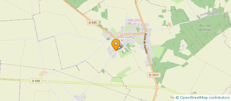 localisation de l'entreprise LES PIVOINES  CUVILLY