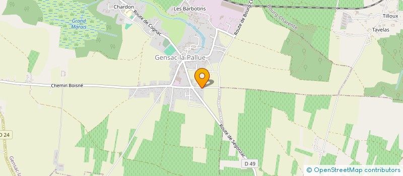 localisation de l'entreprise LES PLAGNES à GENSAC-LA-PALLUE