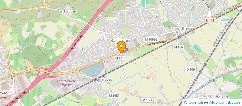 localisation de l'entreprise LES PLAINES DE GINESTET à BAILLARGUES