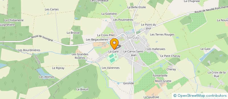 localisation de l'entreprise LES PLATANES  NEUILLE-PONT-PIERRE