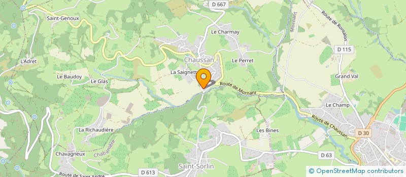 localisation de l'entreprise LES PLATANES  CHAUSSAN