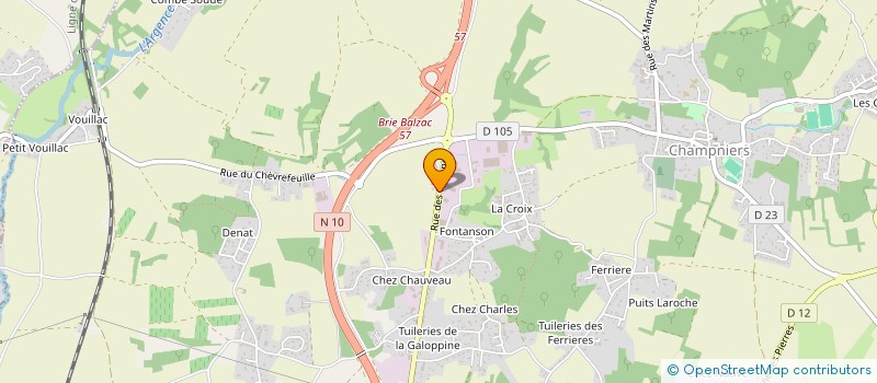 localisation de l'entreprise LES PLATANES à CHAMPNIERS