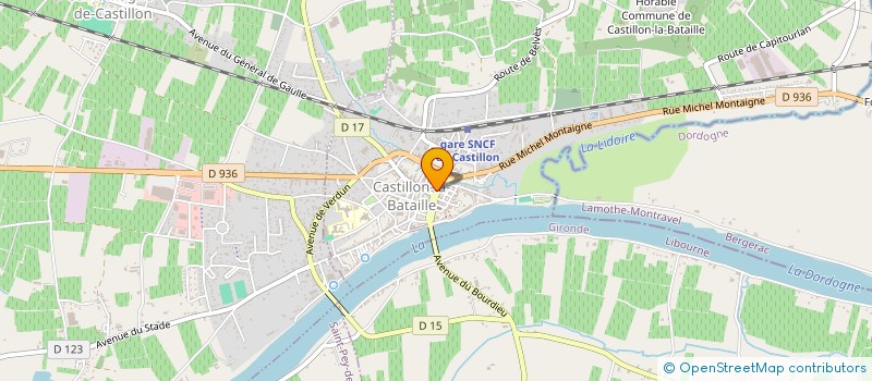 localisation de l'entreprise LES PLATANES  SCI  CASTILLON-LA-BATAILLE