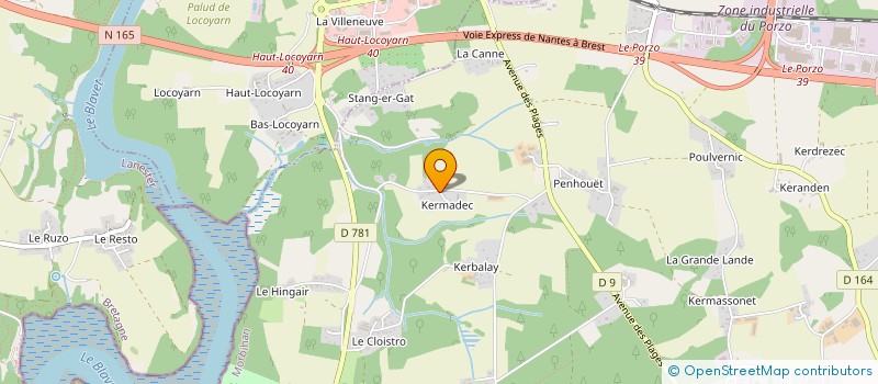 localisation de l'entreprise LES PLATRIERS DU BLAVET à KERVIGNAC