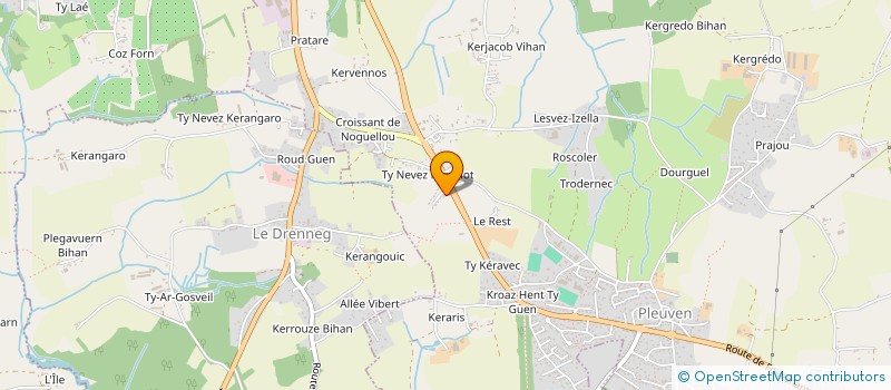 localisation de l'entreprise LES PLUMES VARZECOISES CLUB BADMINTON LOISIR  PLEUVEN