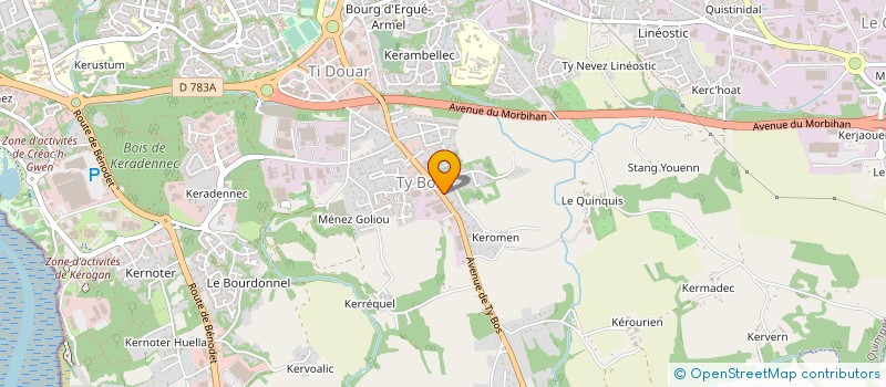 localisation de l'entreprise LES POELES DE L'ODET à QUIMPER