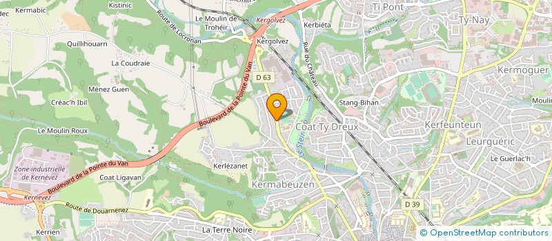 localisation de l'entreprise LES POINTES DE L'AVENIR à QUIMPER
