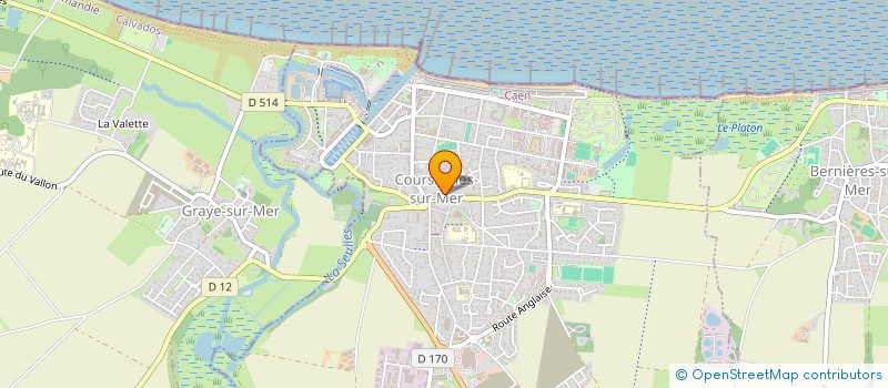 localisation de l'entreprise LES POMPES FUNEBRES DU LITTORAL  COURSEULLES-SUR-MER